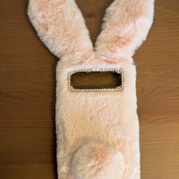 None Other - Furry Bunny Ear Phone Case with Rhinestones Pixel 9 Pro/Pixel 9